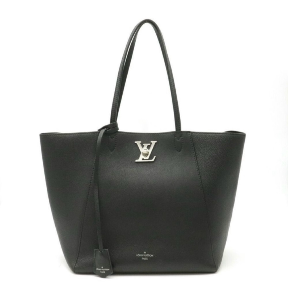❌🚫SOLD❗️Louis Vuitton Black Leather “Lockme” Tote with Signature Lock